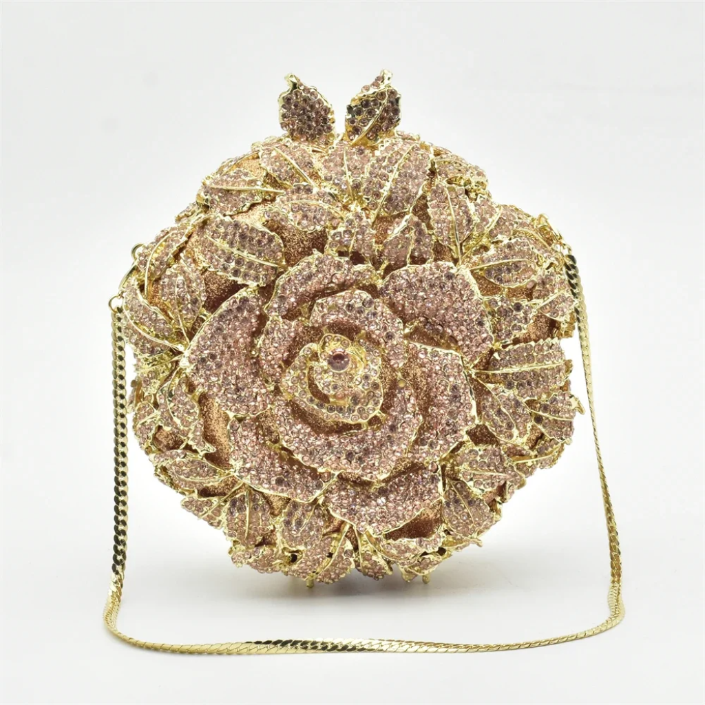 Bolso Clutch Elegante Para Bodas Y Eventos Golden Rose