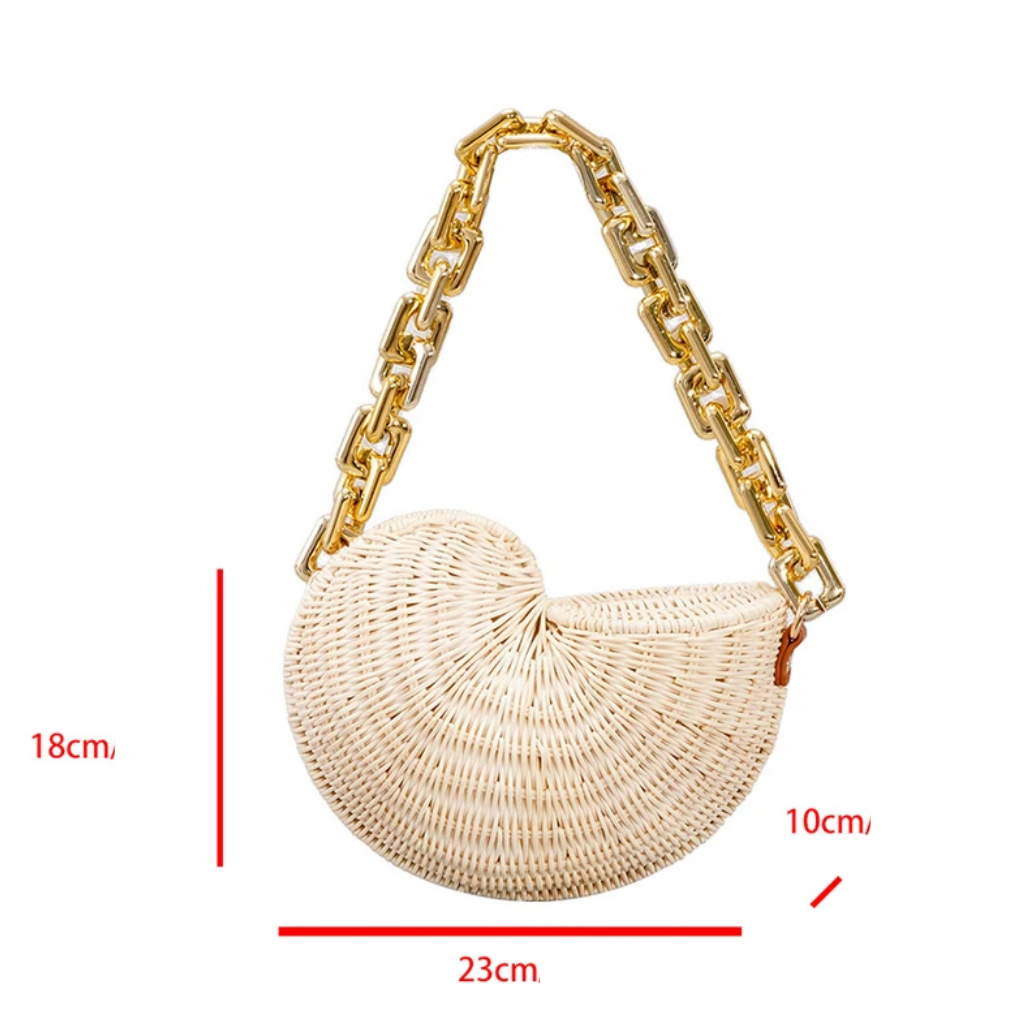 Bolso Playa Paja Tejido a Mano Gran Espacio Amplio Coraline