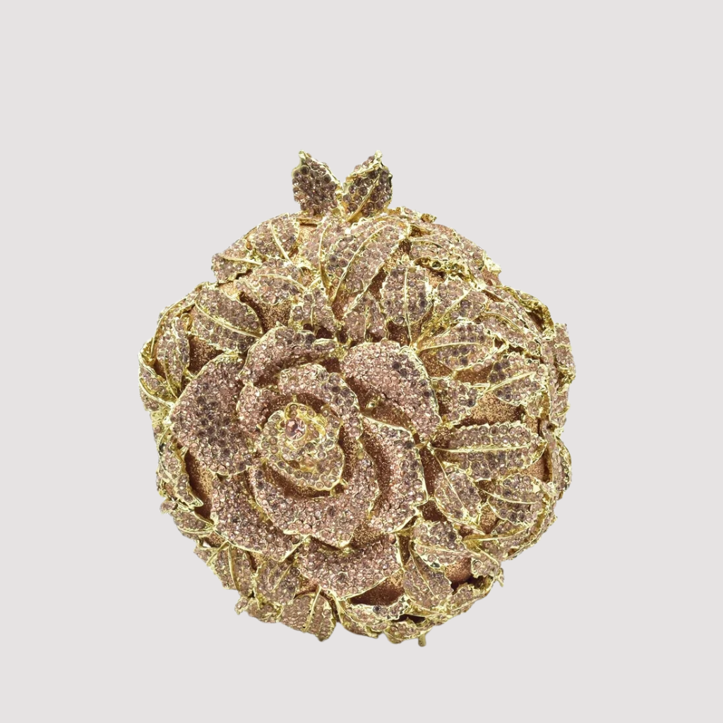 Bolso Clutch Elegante Para Bodas Y Eventos Golden Rose