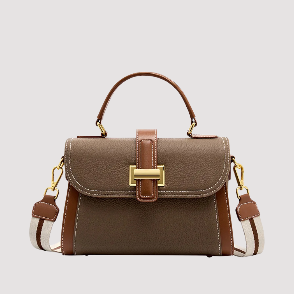 Bolso De Cuero Auténtico Mano Elegante Diario Catania