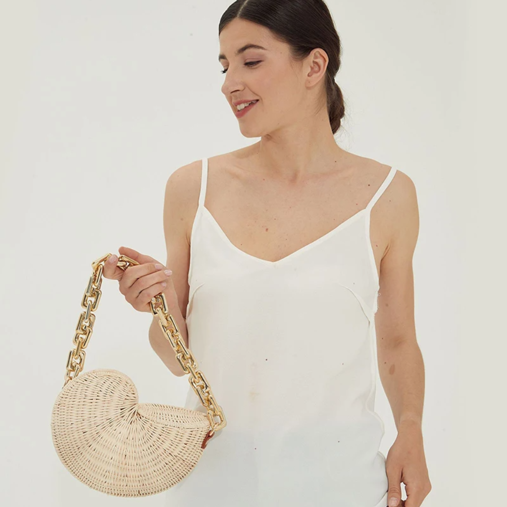 Bolso Playa Paja Tejido a Mano Gran Espacio Amplio Coraline