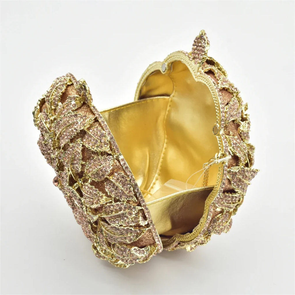Bolso Clutch Elegante Para Bodas Y Eventos Golden Rose